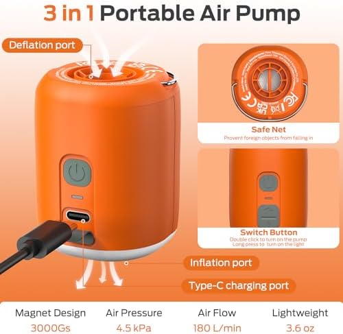 Sportneer Mini Air Pump for Inflatable Mattresses and Pool Floats