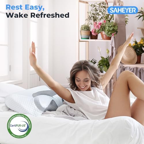 SAHEYER Cervical Neck Pillow for Neck Pain Relief and Snoring Relief