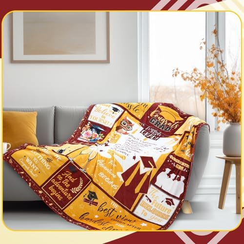 Tranqun Graduation Throw Blanket 60 x 50 Maroon