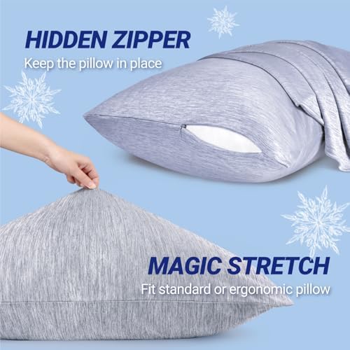 Fittia Cooling Pillow Cases for Hot Sleepers 2 Pack