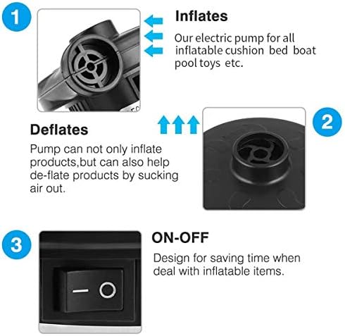 BLUEHRESY Electric Air Pump with 4 Nozzles Black