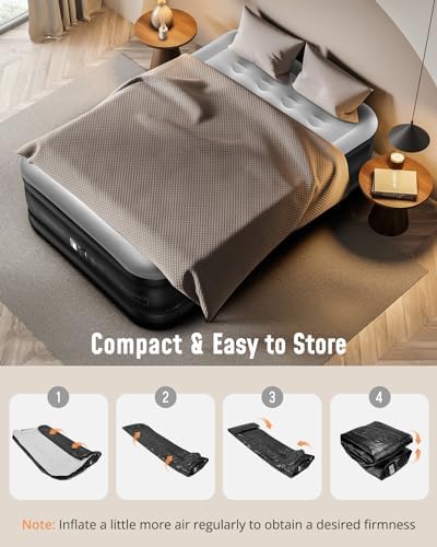 Airefina Full Air Mattress with Built-in Pump and Carrying Bag