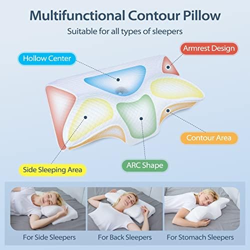 HOMCA Contour Memory Foam Pillow for Neck Pain Relief
