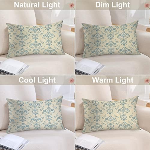Batmerry Retro Blue Flowers Floral Throw Pillow Covers