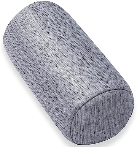Round Cylinder Bolster Pillow with Cooling Cover 13x6 Inches Grey