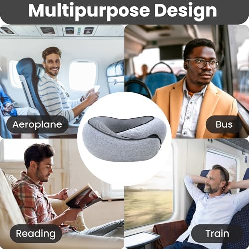 HomeyJoy Upgraded Travel Neck Pillow with 360 Support