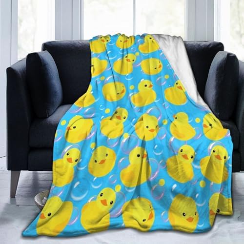 Wizfuyq Yellow Rubber Ducks Throw Blanket 50x40 Inch