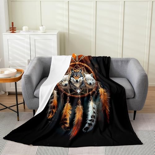 Feelyou Wolf Plush Throw Blanket 50x60