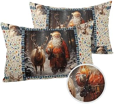Waterproof Pillow Protector 2 Pack with Zipper Deer Design