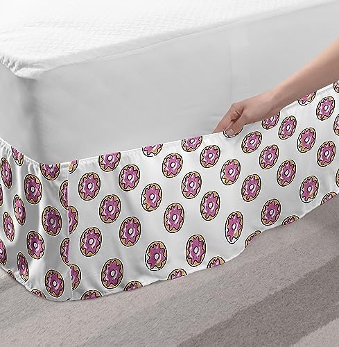 Ambesonne Pastry Bedskirt with Strawberry Sprinkles Design TwinTwin XL