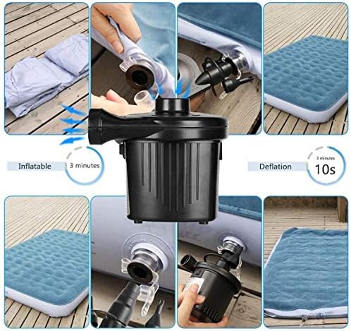 BLUEHRESY Electric Air Pump with 4 Nozzles Black