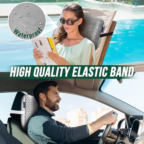 Fulocean Cooling Memory Foam Travel Camping Pillow with Washable Cover