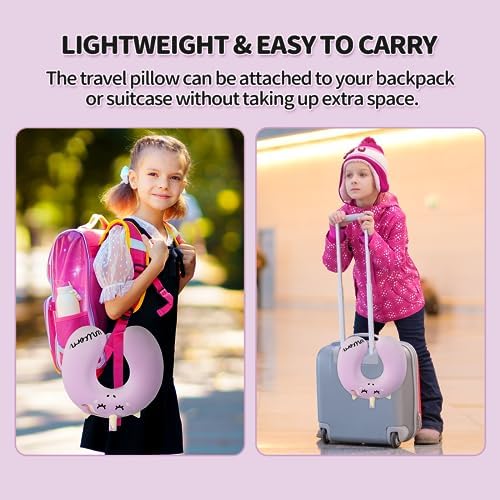 Unicorn Travel Pillow for Kids with Sleep Mask Earplugs