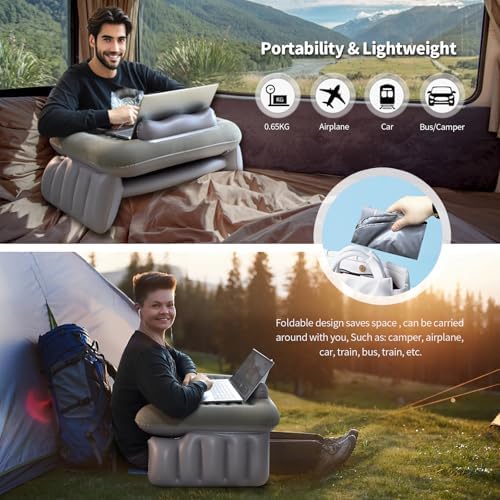 Nevife Inflatable Reading Pillow with Lap Desk