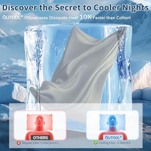 QUTOOL Cooling Pillow Cases Queen Size Set of 2