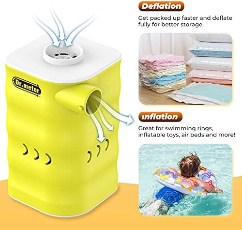 Drmeter Rechargeable Air Mattress Pump with 6000mAh Battery