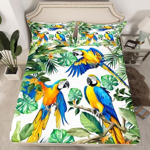 Manfei Wildlife Animals Fitted Sheet Set Queen Size