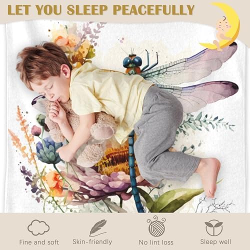 Gearsly Dragonfly Throw Blanket 50x60 Inches