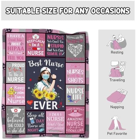 CIUGOIG Nurse Appreciation Throw Blanket 60 x 50