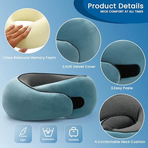 Travel Pillow with Adjustable Memory Foam Support