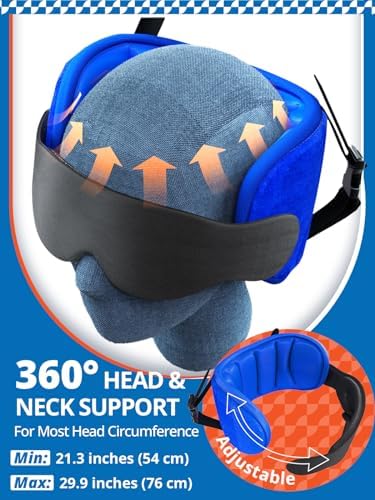 SARISUN 2-Pack Travel Pillow with Chin Strap and Eye Mask