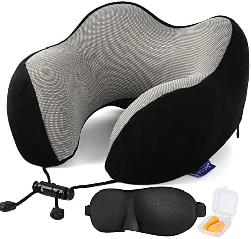 GOTDYA Travel Pillow with Memory Foam Support - Black