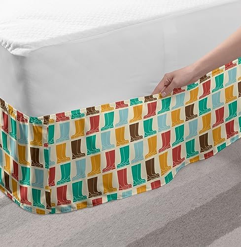Ambesonne Autumn Bedskirt with Graphic Print 1