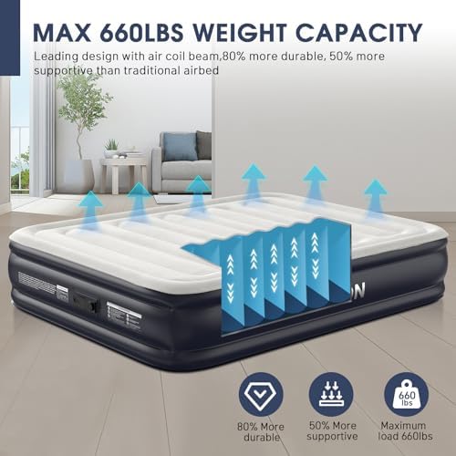 DIVON Queen Air Mattress with Built-In Pump