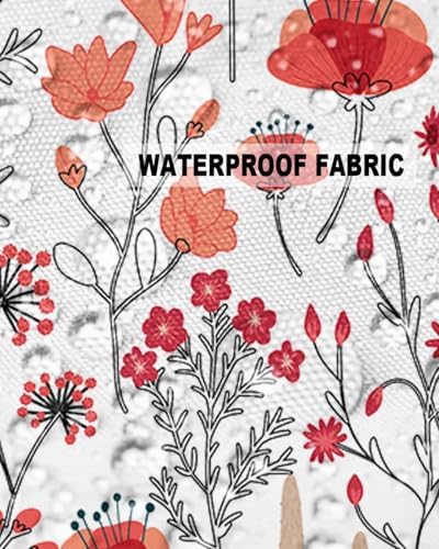 Waterproof Pillow Protector 2 Pack with Red Flowers Print