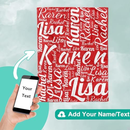 Custom Name Blanket - Personalized Flannel Throw for Boys Girls Adults Pets