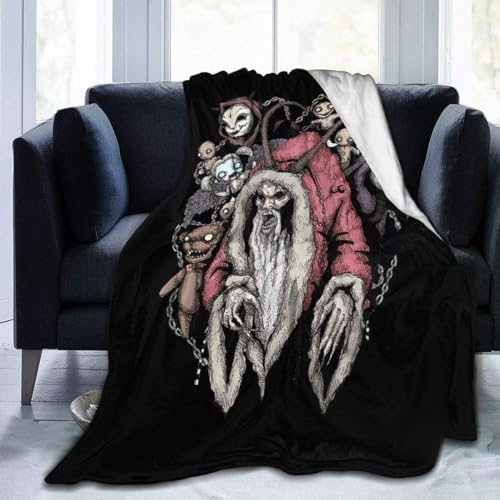 Red Christmas Bad Santa Yule Krampus Devil Throw Blanket