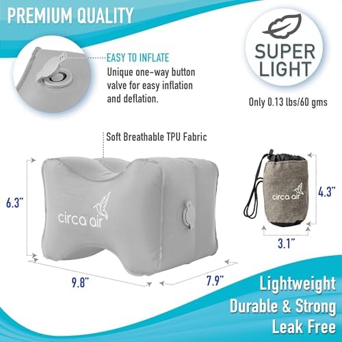 Circa Air Inflatable Knee Pillow - Light Comfortable for Side Sleepers