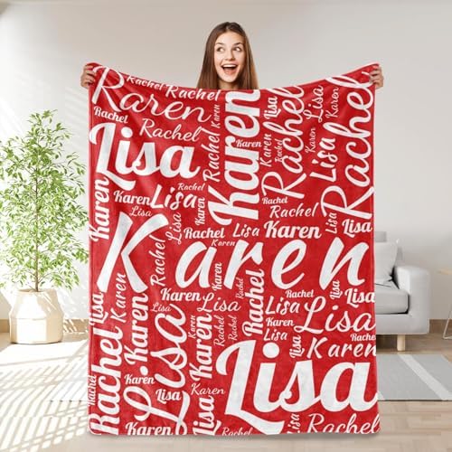 Custom Name Blanket - Personalized Flannel Throw for Boys Girls Adults Pets