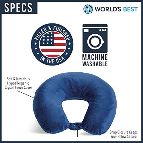 Wolf Essentials Adult Cozy Soft Microfiber Neck Pillow - Navy