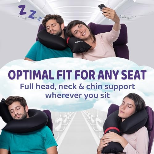 Candy Cane Inflatable Travel Pillow with J-Design