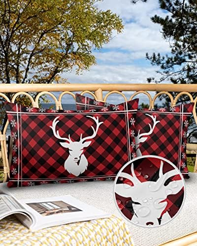 Waterproof Pillow Protector 2 Pack with Zipper and Snowflake Design