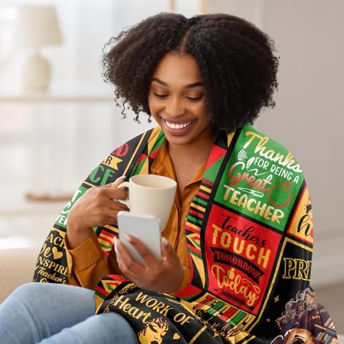 Black Teacher Appreciation Throw Blanket 60x50