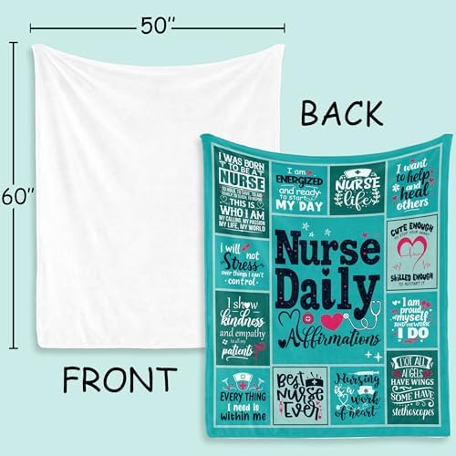 Nurse Gifts for Women Soft RN Blanket Throw 60x50
