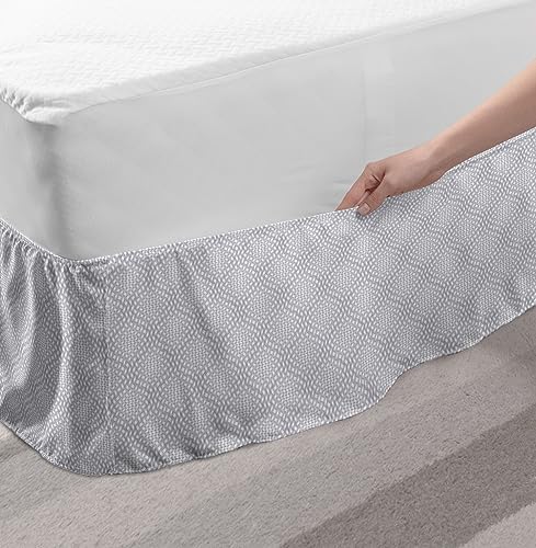 Ambesonne Pale Purple Blue Bed Skirt with Elastic Wrap