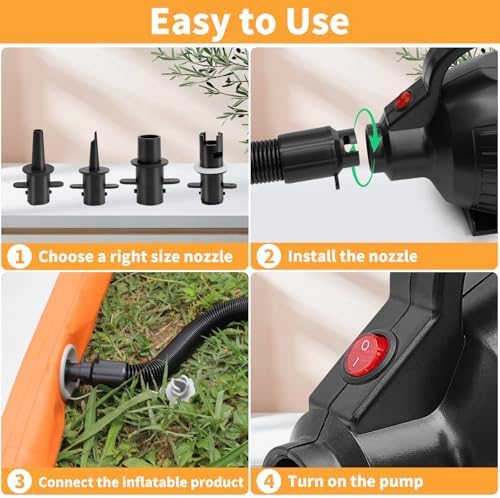 Wauffua 600W Electric Air Pump with 4 Nozzles 1