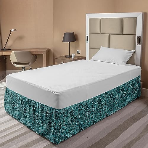 Ambesonne Floral Bed Skirt - Sea Green TwinTwin XL