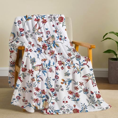 Bestraily Bird Floral Throw Blanket 60 x 80