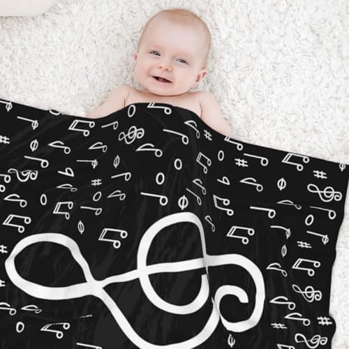 Ultra Soft Fleece Throw Blanket with Musical Symbols