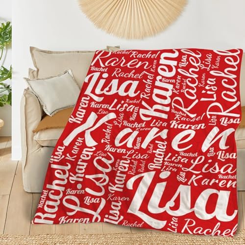 Custom Name Blanket - Personalized Flannel Throw for Boys Girls Adults Pets