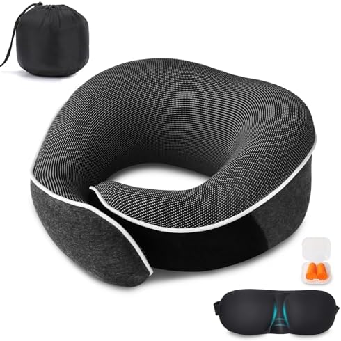 MILADO Travel Neck Pillow 12-18 Adjustable Memory Foam