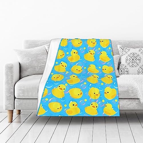 Wizfuyq Yellow Rubber Ducks Throw Blanket 50x40 Inch
