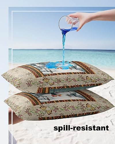 Waterproof Pillow Protector 2 Pack Zipper Snowman Plaid 12x20 Inch