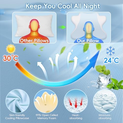 ByNaRIX Cervical Pillow with Cooling Silk Case
