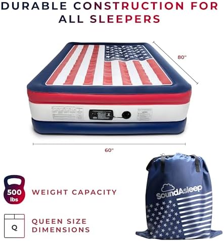 SoundAsleep Dream Series Queen Air Mattress with ComfortCoil Tech Built-in Pump
