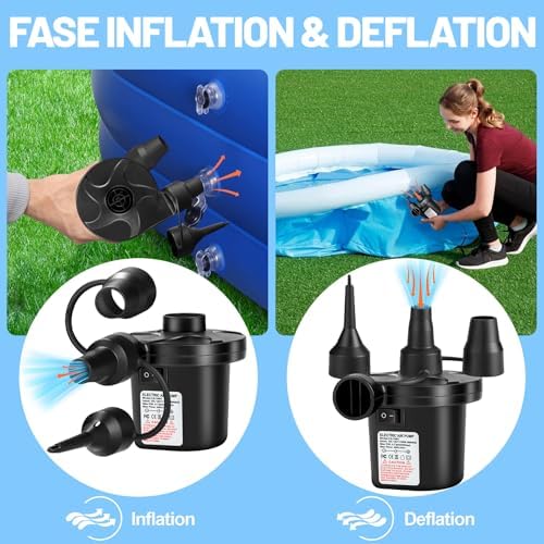 AearKing Electric Air Mattress Pump with 3 Nozzles